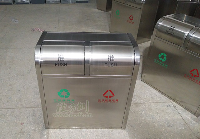 不銹鋼搖蓋分類(lèi)垃圾桶