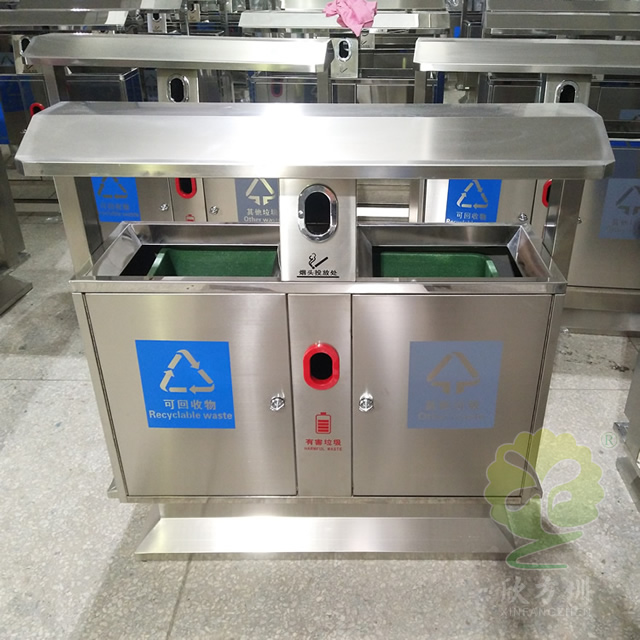 小區常用兩分類不銹鋼垃圾箱 小區常用兩分類不銹鋼垃圾箱