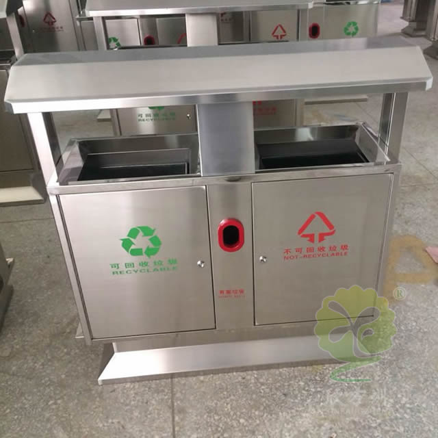 小區常用兩分類不銹鋼垃圾箱 小區常用兩分類不銹鋼垃圾箱