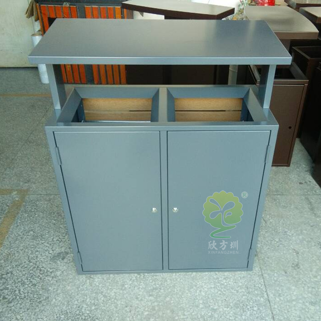 街道兩分類鋼木垃圾箱 街道兩分類鋼木垃圾箱