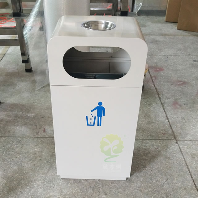 電梯口方形鋼制果皮箱 電梯口方形鋼制果皮箱