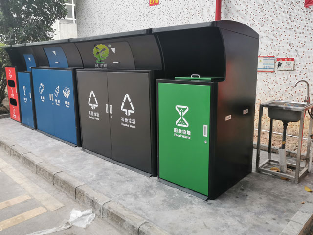 深圳版不銹鋼分類大垃圾箱組合240L660L小區(qū)垃圾收集點(diǎn)